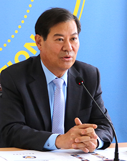 충북지방경찰청 이우범 총경이 보은경찰서를 방문해 간담회를 갖고 있다.