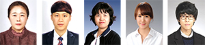 왼쪽부터 내북초 김이경 초등돌봄전담사, 회인초 박민호 주무관, 수한초 병설유치원 전명국 교사, 동광초 김하나 교사, 회남초 오금택 교사