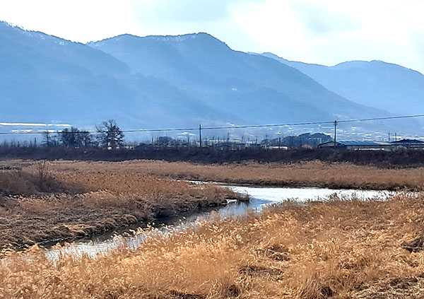 적암천과 삼가천이 만나는 합수지점.