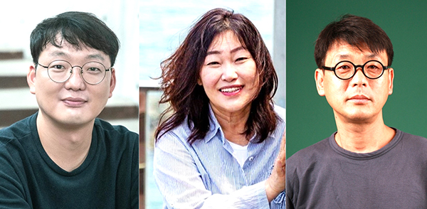 유병록 권선희 송경동 시인. 왼쪽부터