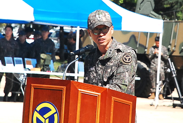 정광태 대대장이 철저한 국가안보 수호 의지를 밝히고 있다.