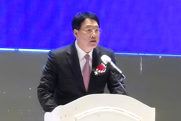 이태희 재청보은군민회장이 군민회 발전을 기원하며 인사를 하고 있다.