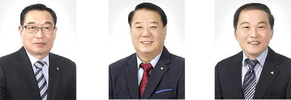 왼쪽부터 기호 1번 김광일 후보, 기호 2번 박삼수 후보, 기호 3번 서동현 후보.