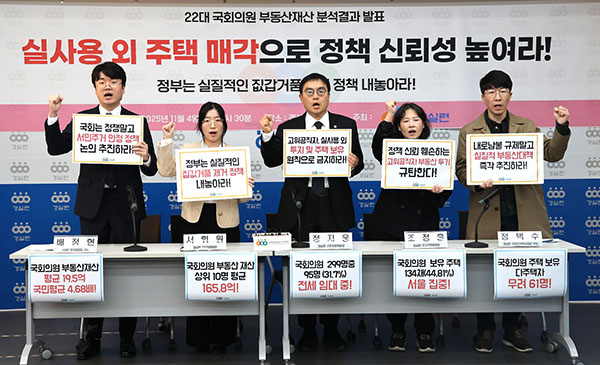 경실련이 22대 국회의원 부동산재산 분석결과를 발표하고 있다. /제공 경실련