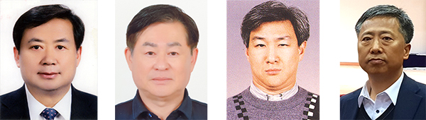 장학금을 기탁한 구금서, 양문석, 김용우, 박세호 대표. 왼쪽부터.