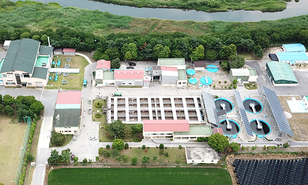 공공하수도 운영관리 실태평가에서 금강유역환경청 우수기관 선정된 보은군 하수처리장 전경. /제공 보은군