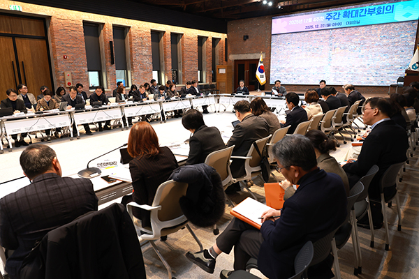 김영환 충북지사가 확대간부회의를 주재하고 있다. /제공 충북도