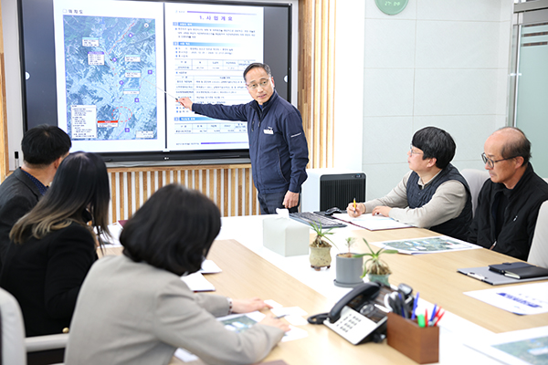 보은군이 중초지구 풍수해생활권 종합정비사업 착수보고회를 하고 있다. /제공 보은군