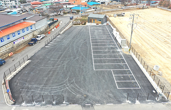 보은군이 죽전리에 마련한 버스고영차고지.